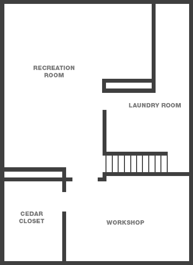 Basement floor plan of N40 W6070 Jackson Street, Cedarburg, Wisconsin
